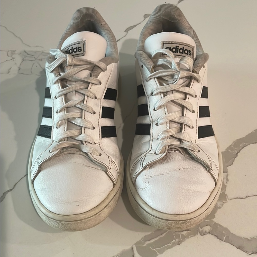 Adidas Womens White and Black Classic Sneakers